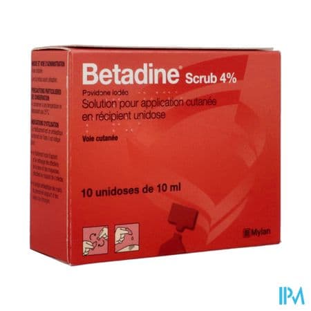 Betadine Scrub 4% Solution Pour Application Cutanee Unid 10ml 10