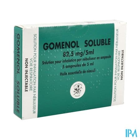 GOMENOL SOLUBLE 82,5MG/5ML AMP 5