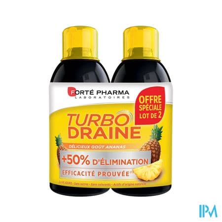 Forte Pharma Turbodraine Minceur Solution Buvable Ananas 500ml X2