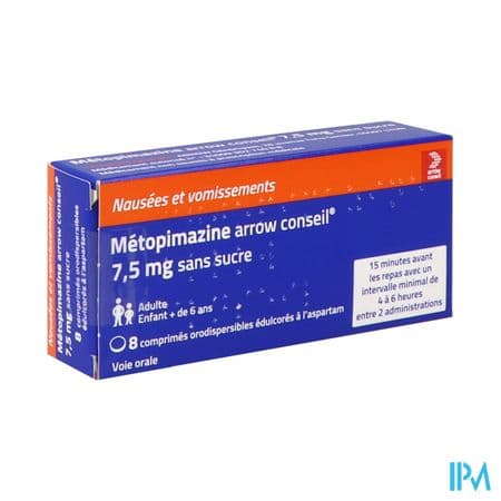 Metopimazine Arrow Conseil 7mg5 Sans Sucre Comprime Orodispersible Edulcores A l Aspartam 8