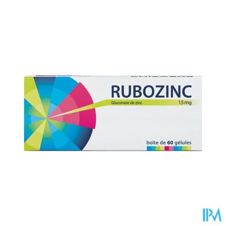 RUBOZINC 15MG GELULE 60