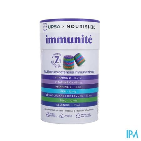 Upsa X Nourished Immunite 7en1 Gommes 30 — Pharmacie Pharmavance Paris 9 Rochechouart