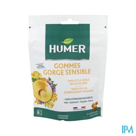 Humer Gommes Gorge Sensible Arome Citron 30