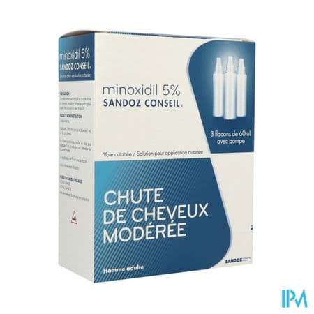 MINOXIDIL 5% SANDOZ C SOL EXT60ML3 — Pharmacie Pharmavance Puteaux