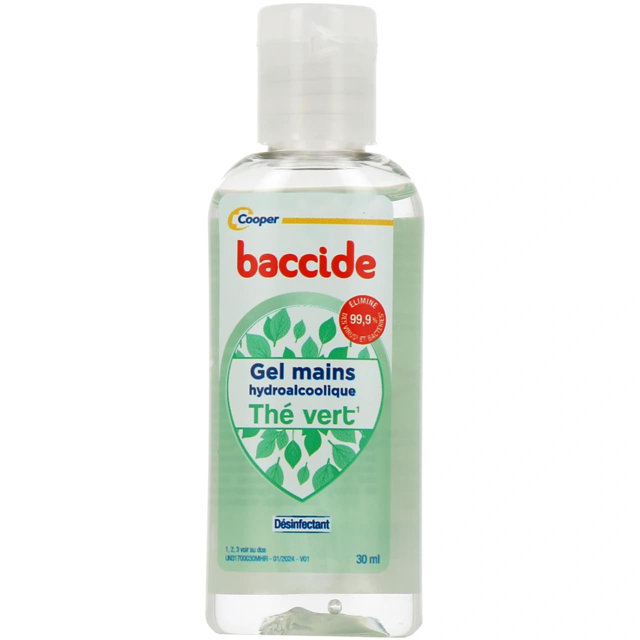 BACCIDE GEL MAIN S/RINC THE V 30ML — Pharmacie Maubert - Paris