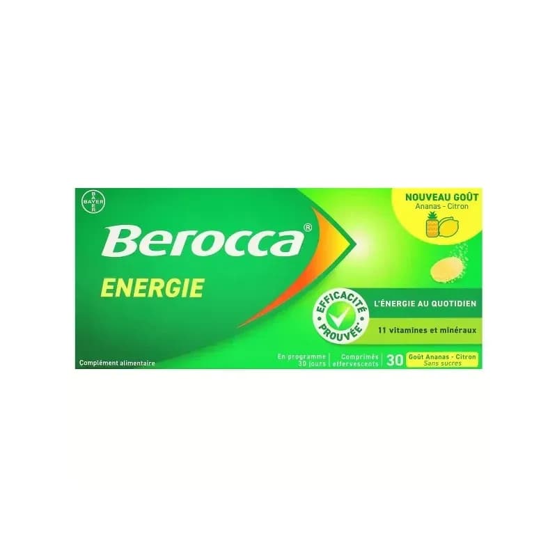 BEROCCA ENERGIE ANANAS-CITRON CPR EFF30 — Pharmacie Pharmagreen Boucicaut