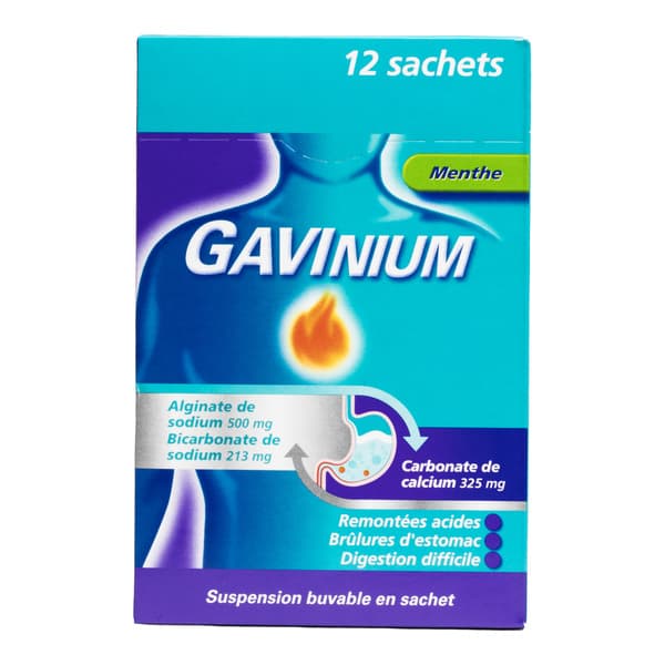 GAVINIUM. suspension buvable en sachet. carton de 12 sachets de 10 ml — Pharmacie plaisance