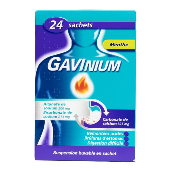 GAVINIUM. suspension buvable en sachet. carton de 24 sachets de 10 ml — Pharmacie plaisance
