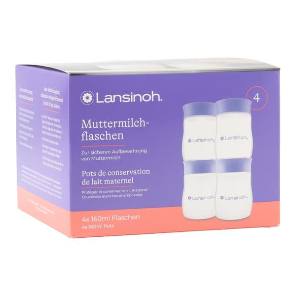 LANSINOH POT CONSERV LAIT/MATER X4 — Pharmacie Rive Droite - Versailles