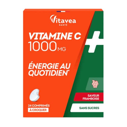 VITAVEA VIT C 1G FRAMB CP CROQ 24 — Pharmacie Lafayette Rueil